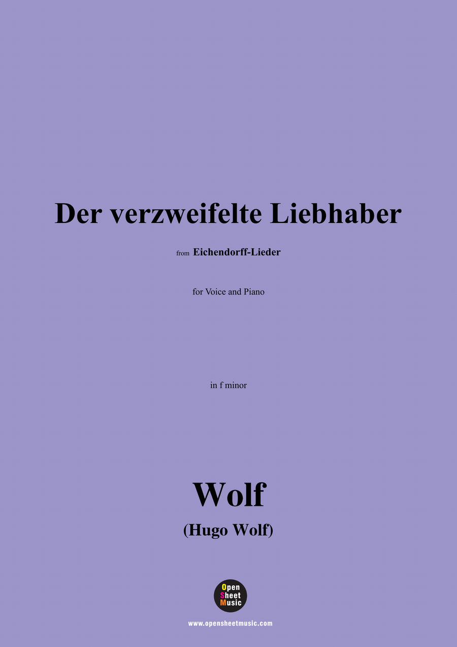 H. Wolf-Der verzweifelte Liebhaber,in f minor Piano, Vocal scores gallery preview page 1