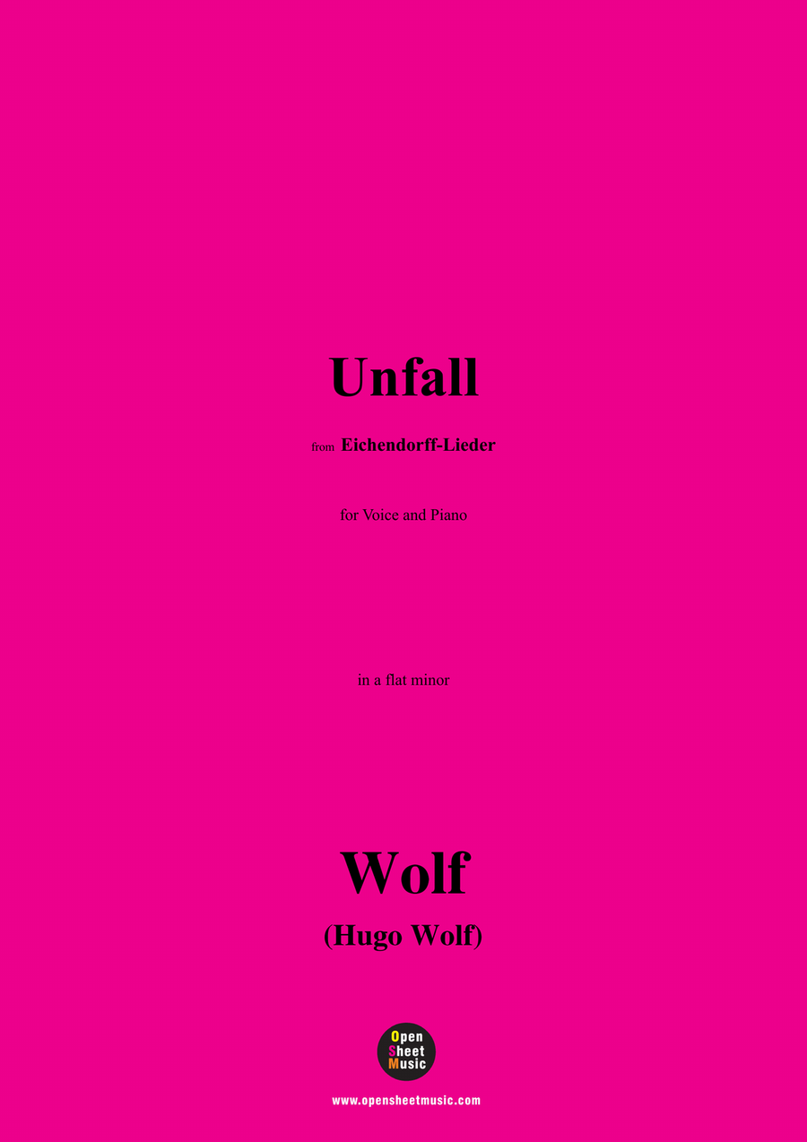 H. Wolf-Unfall,in a flat minor Piano, Vocal scores gallery preview page 1