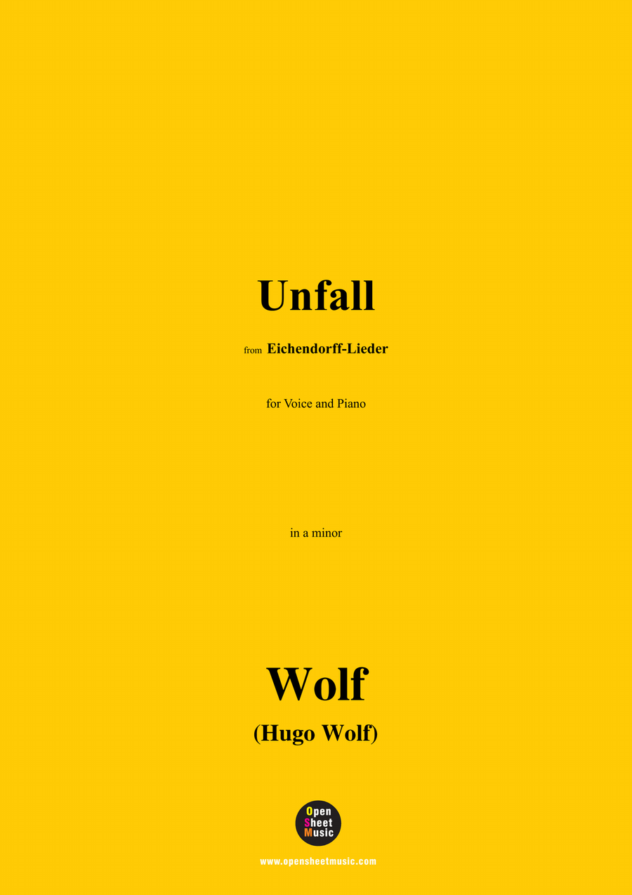 H. Wolf-Unfall,in a minor Piano, Vocal scores gallery preview page 1