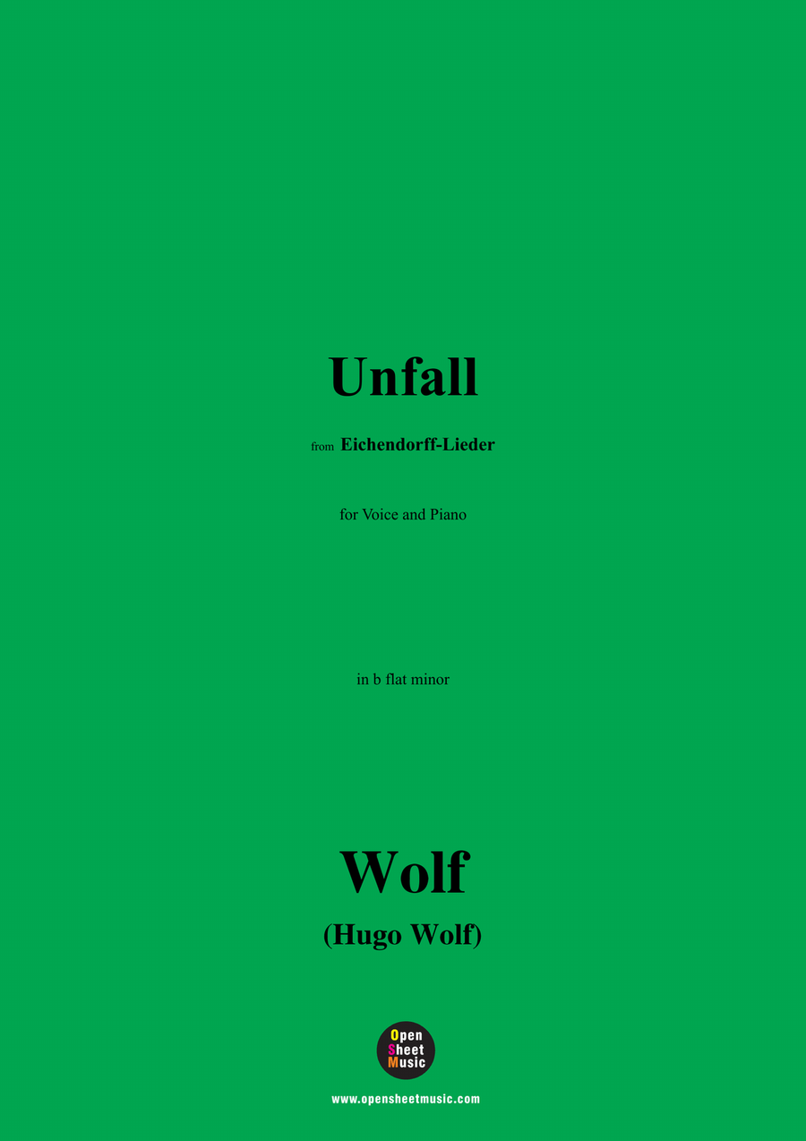 H. Wolf-Unfall,in b flat minor Piano, Vocal scores gallery preview page 1