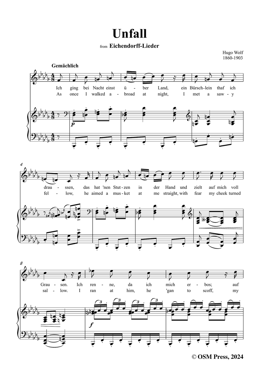 H. Wolf-Unfall,in b flat minor Piano, Vocal scores gallery preview page 3