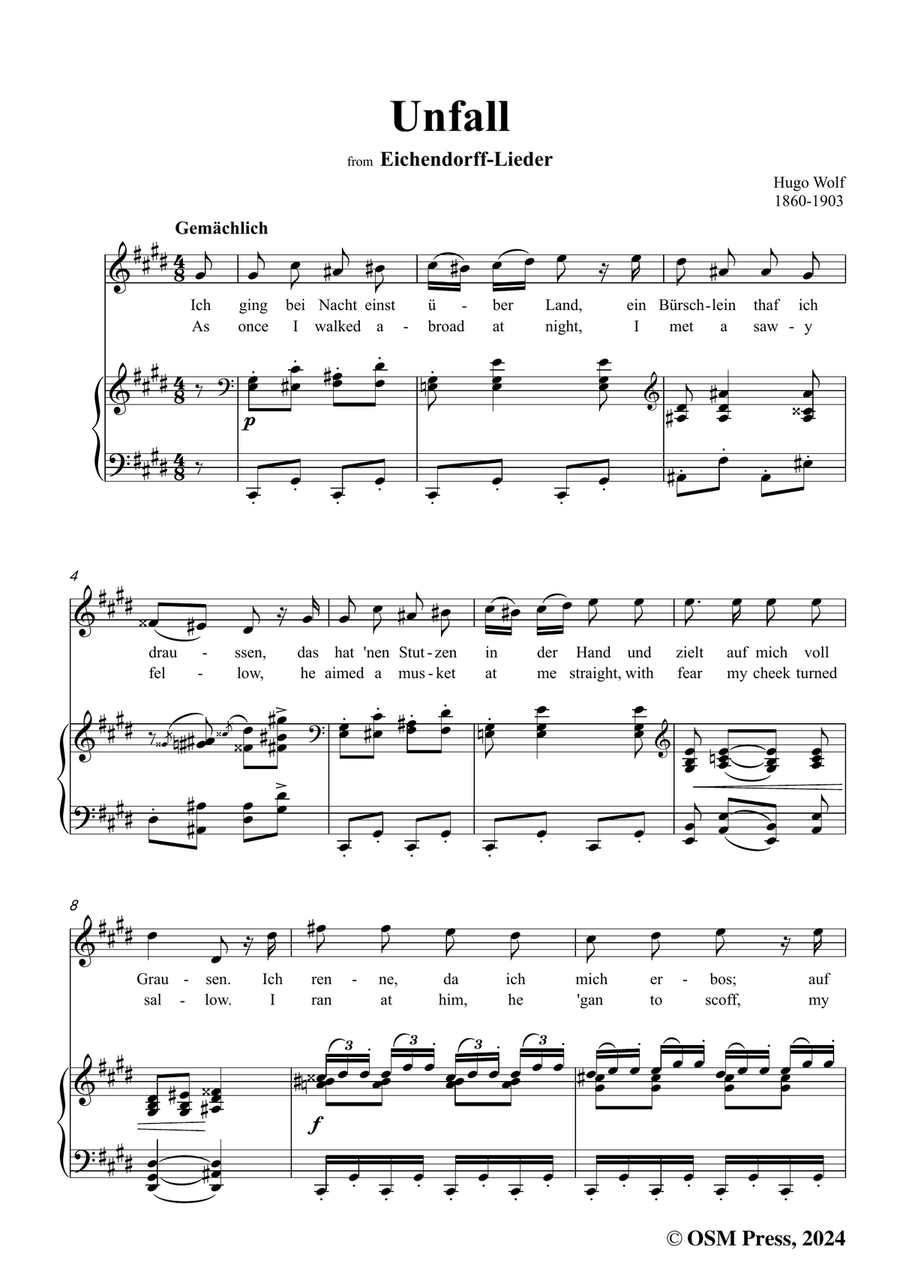 H. Wolf-Unfall,in c sharp minor Piano, Vocal scores gallery preview page 3
