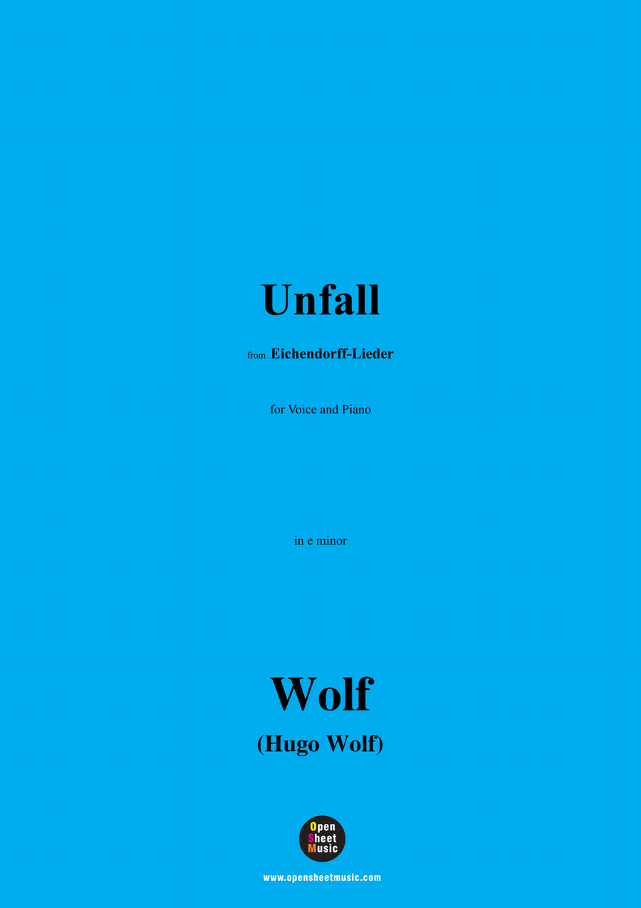 H. Wolf-Unfall,in e minor Piano, Vocal scores gallery preview page 1