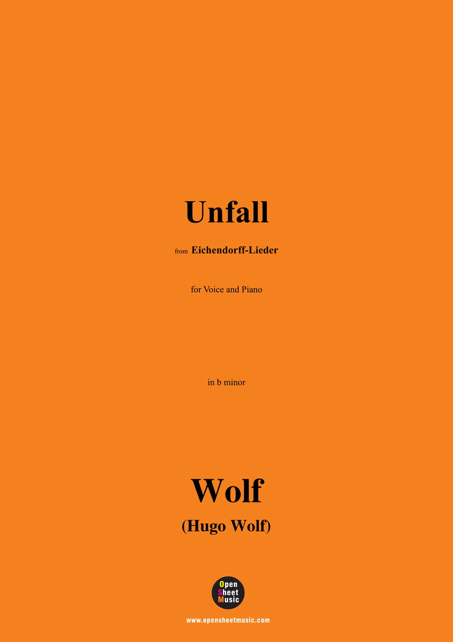 H. Wolf-Unfall,in b minor Piano, Vocal scores gallery preview page 1