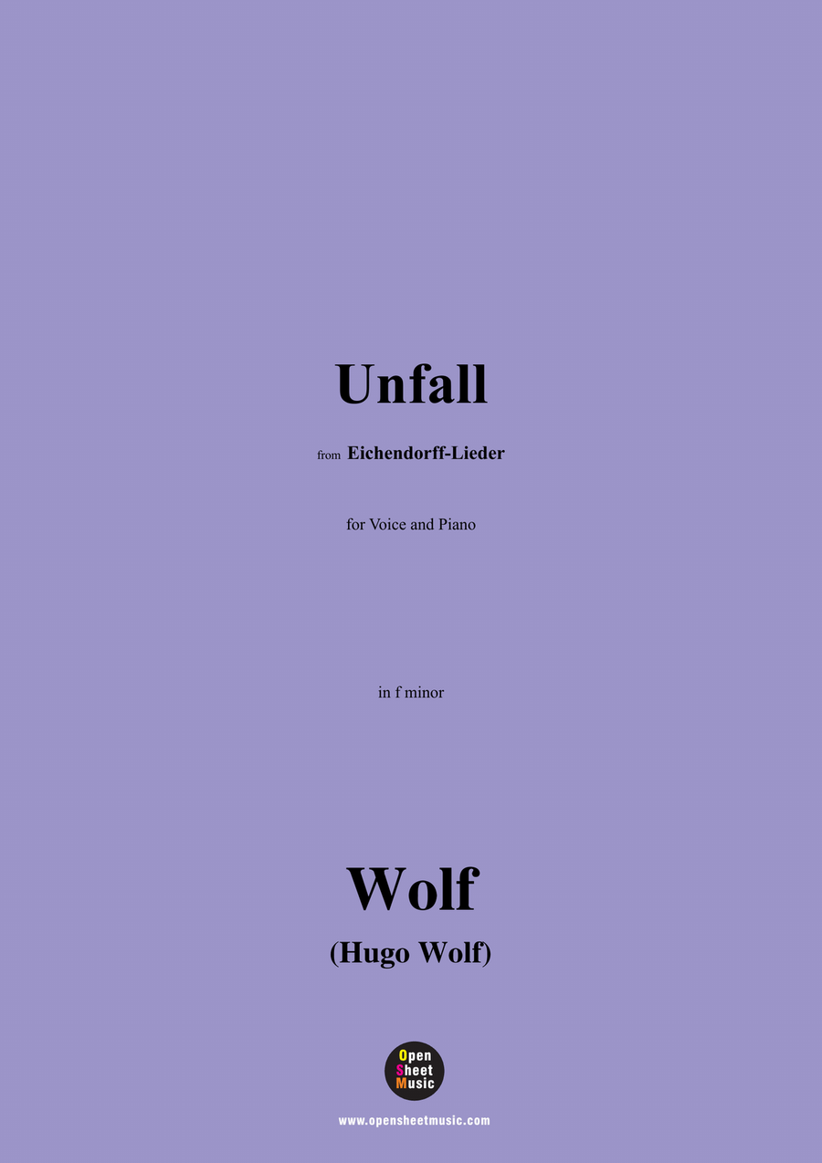 H. Wolf-Unfall,in f minor Piano, Vocal scores gallery preview page 1