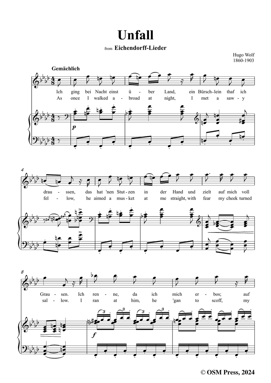 H. Wolf-Unfall,in f minor Piano, Vocal scores gallery preview page 3