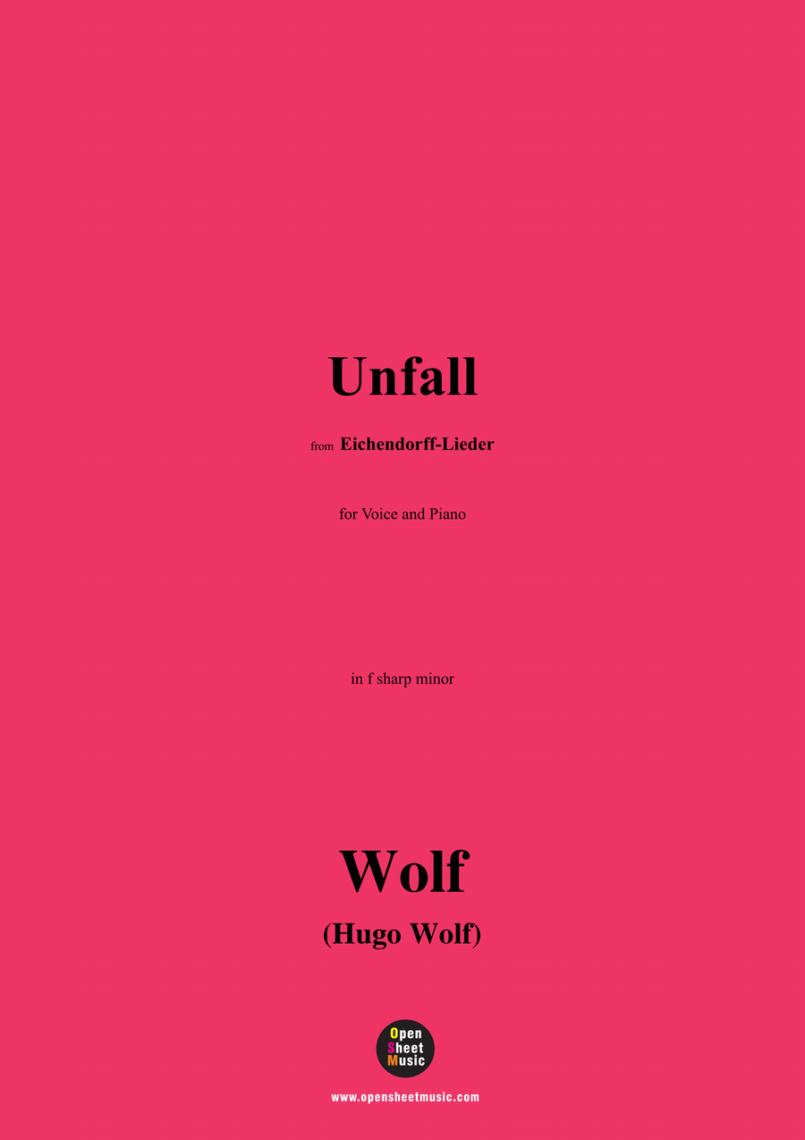 H. Wolf-Unfall,in f sharp minor Piano, Vocal scores gallery preview page 1