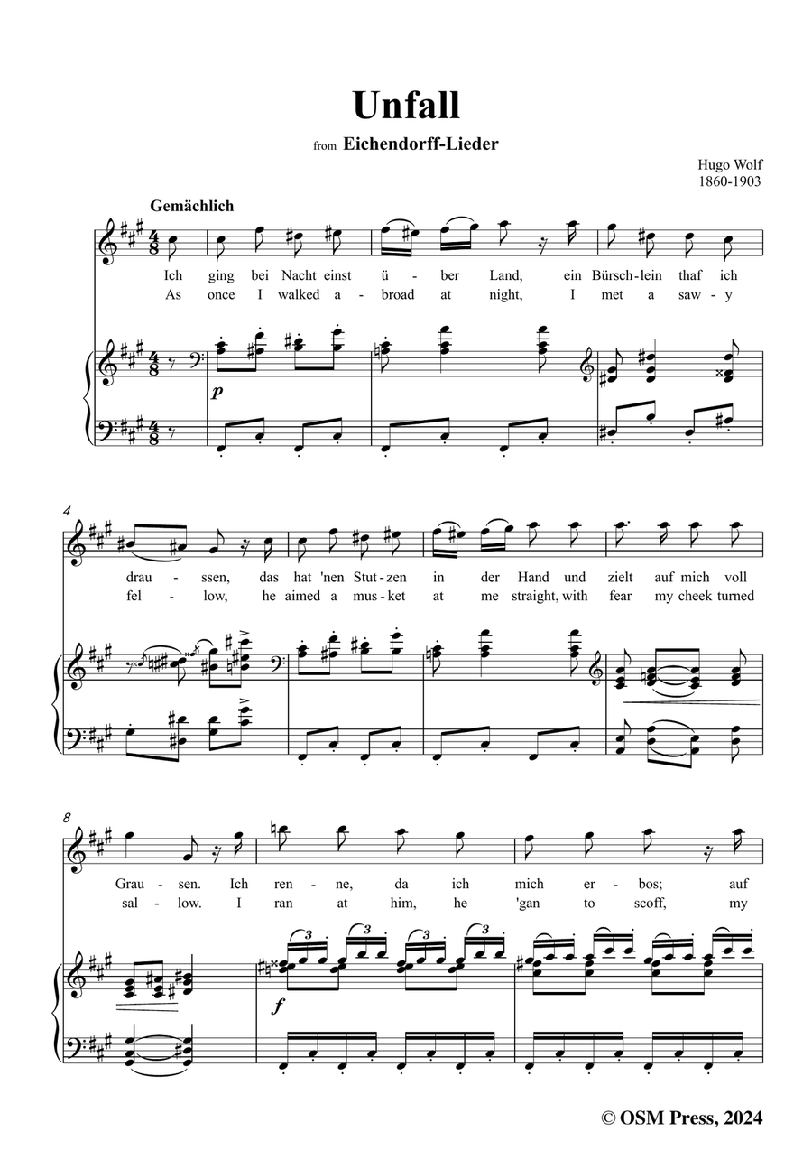 H. Wolf-Unfall,in f sharp minor Piano, Vocal scores gallery preview page 3
