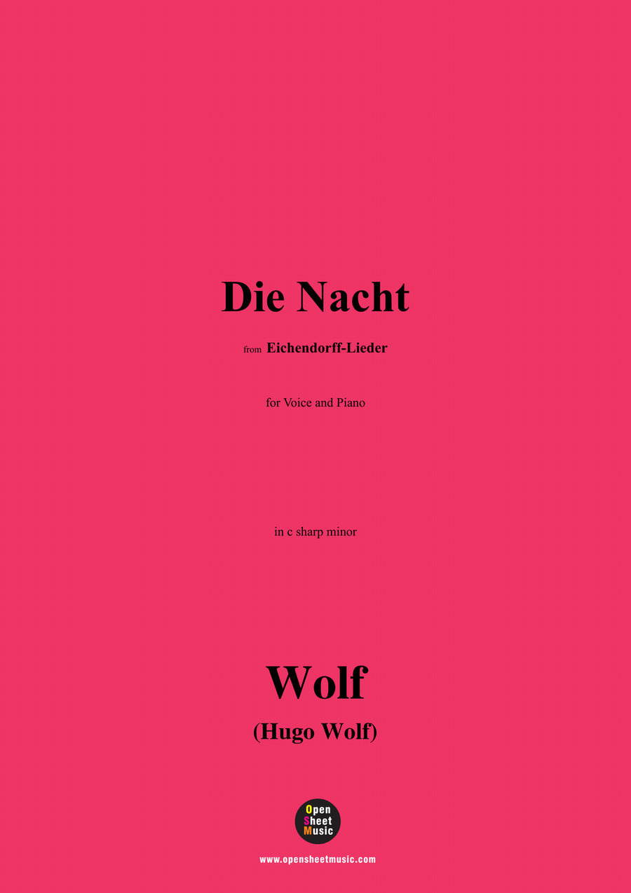 H. Wolf-Die Nacht,in c sharp minor Piano, Vocal scores gallery preview page 1