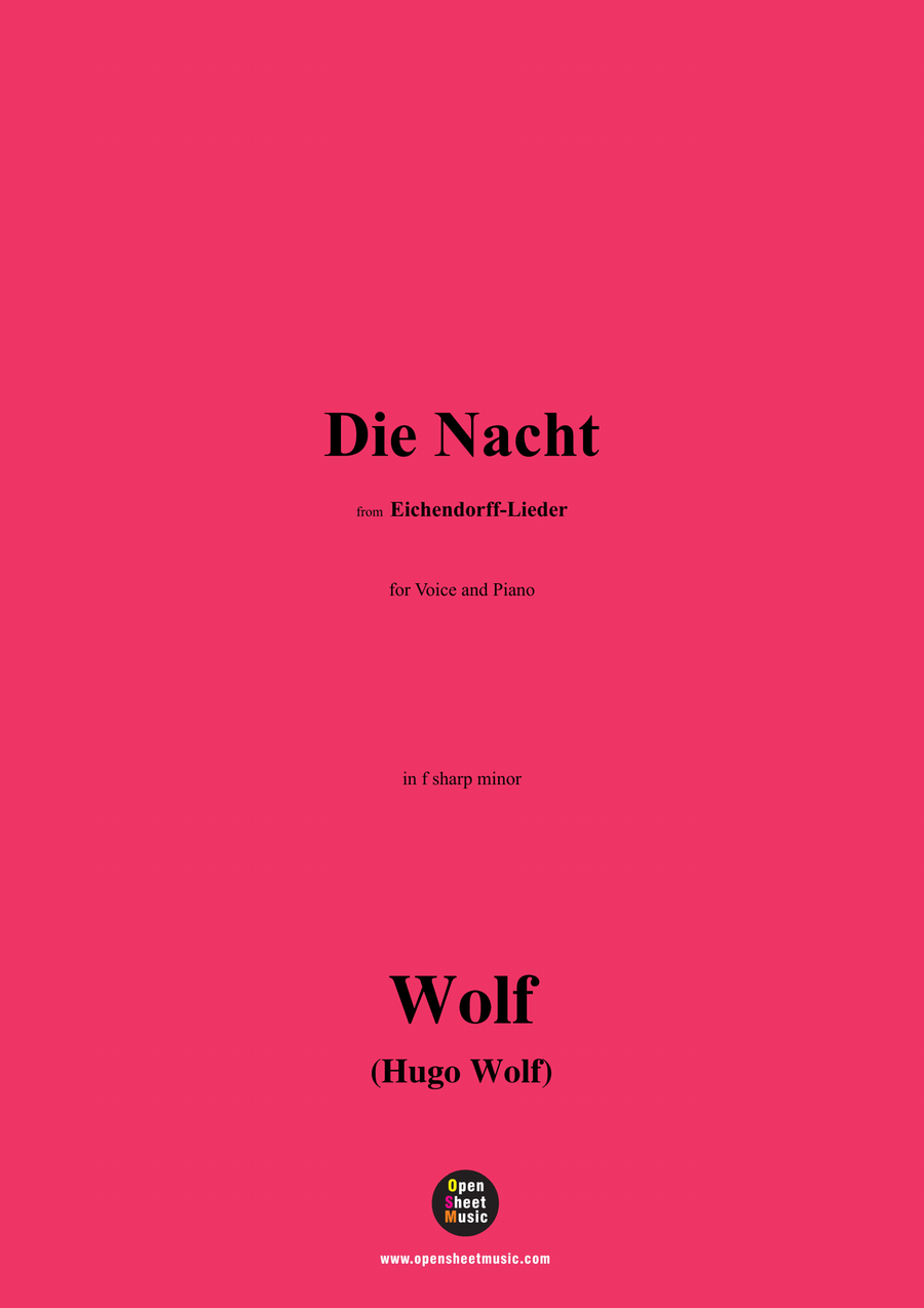 H. Wolf-Die Nacht,in f sharp minor Piano, Vocal scores gallery preview page 1