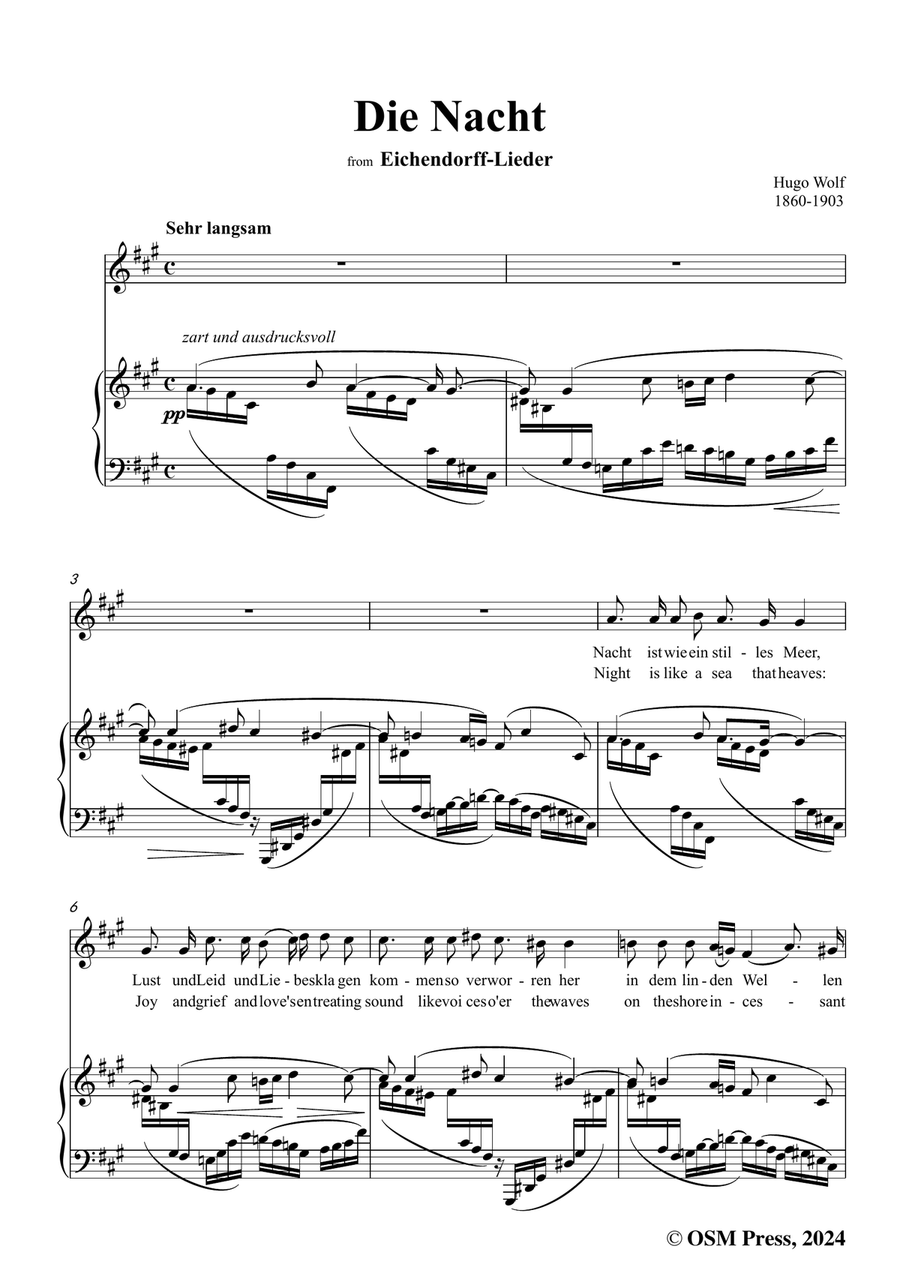 H. Wolf-Die Nacht,in f sharp minor Piano, Vocal scores gallery preview page 3