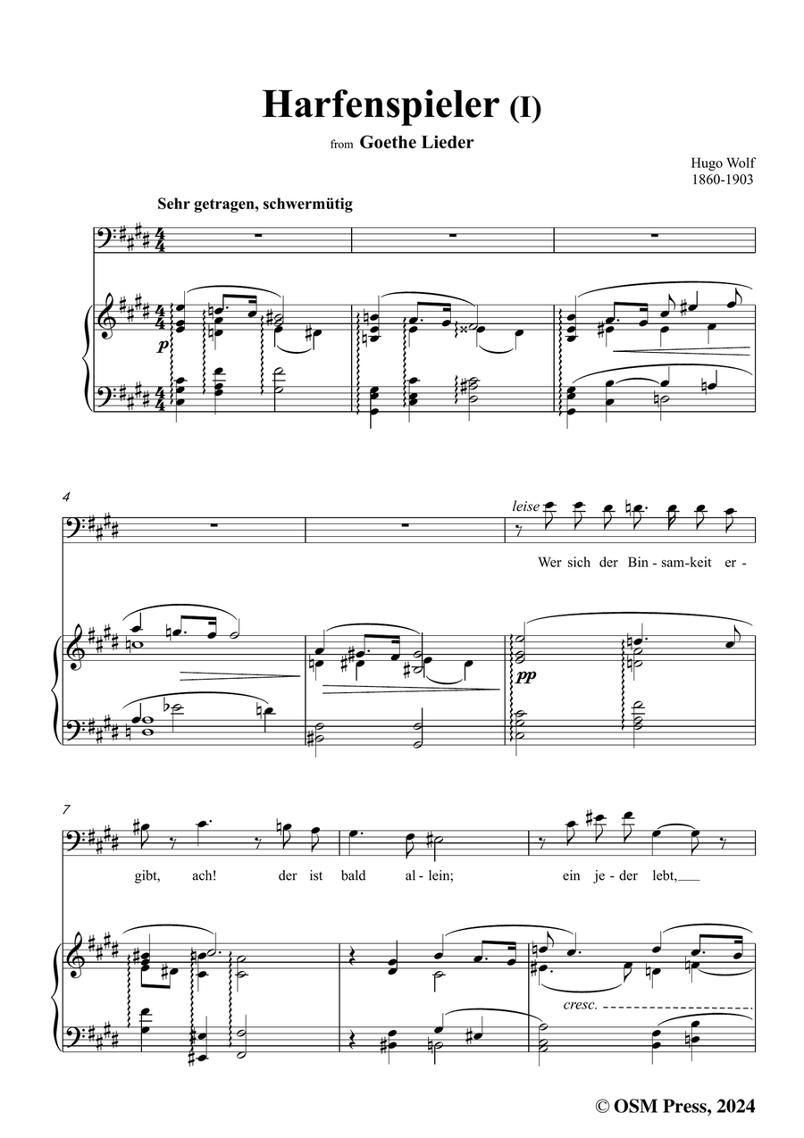 H. Wolf-Harfenspieler I,in c sharp minor Piano, Vocal scores gallery preview page 3