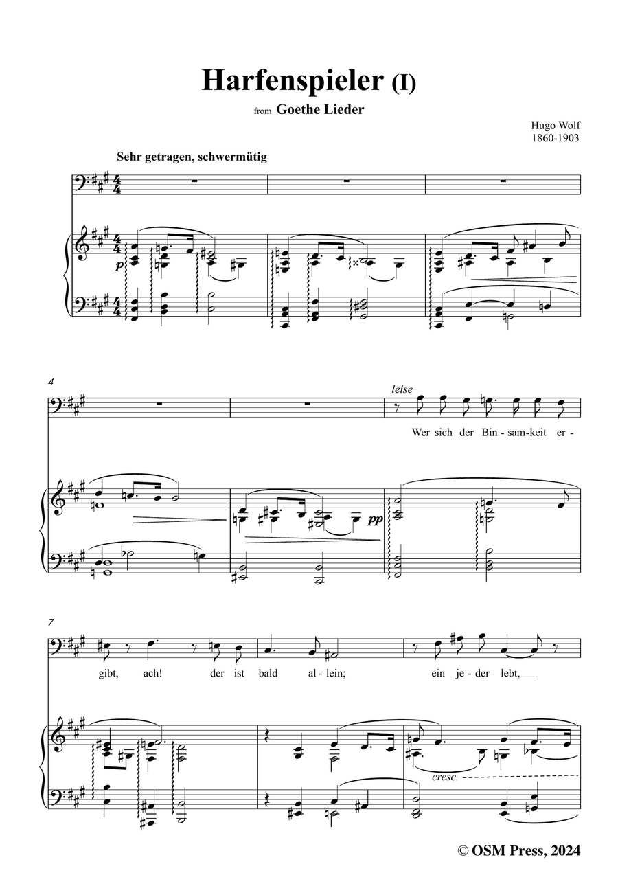 H. Wolf-Harfenspieler I,in f sharp minor Piano, Vocal scores gallery preview page 3