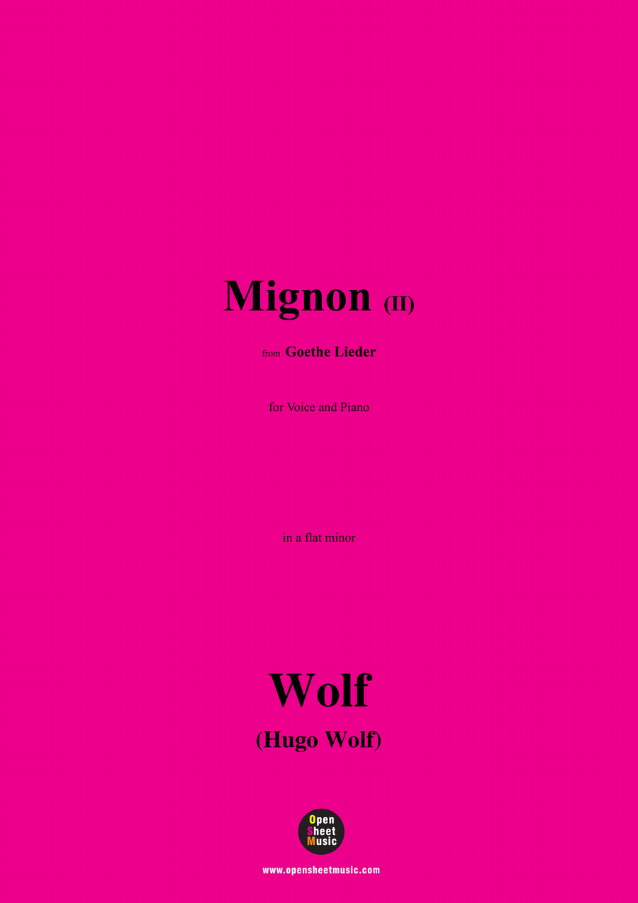 H. Wolf-Mignon II,in a flat minor Piano, Vocal scores gallery preview page 1