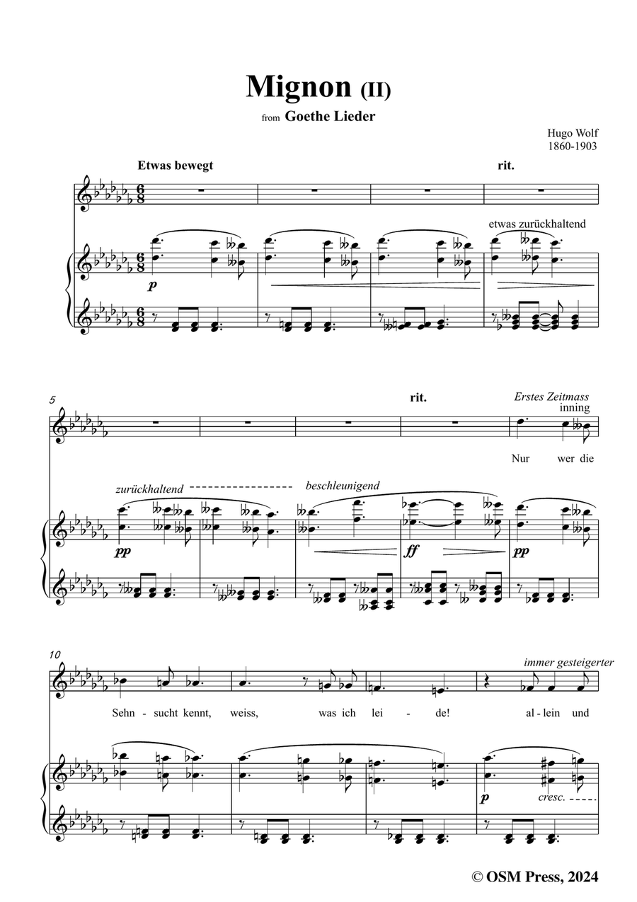 H. Wolf-Mignon II,in a flat minor Piano, Vocal scores gallery preview page 3