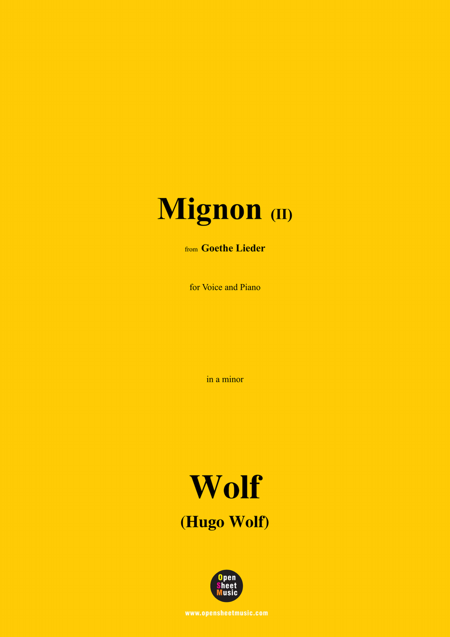 H. Wolf-Mignon II,in a minor Piano, Vocal scores gallery preview page 1