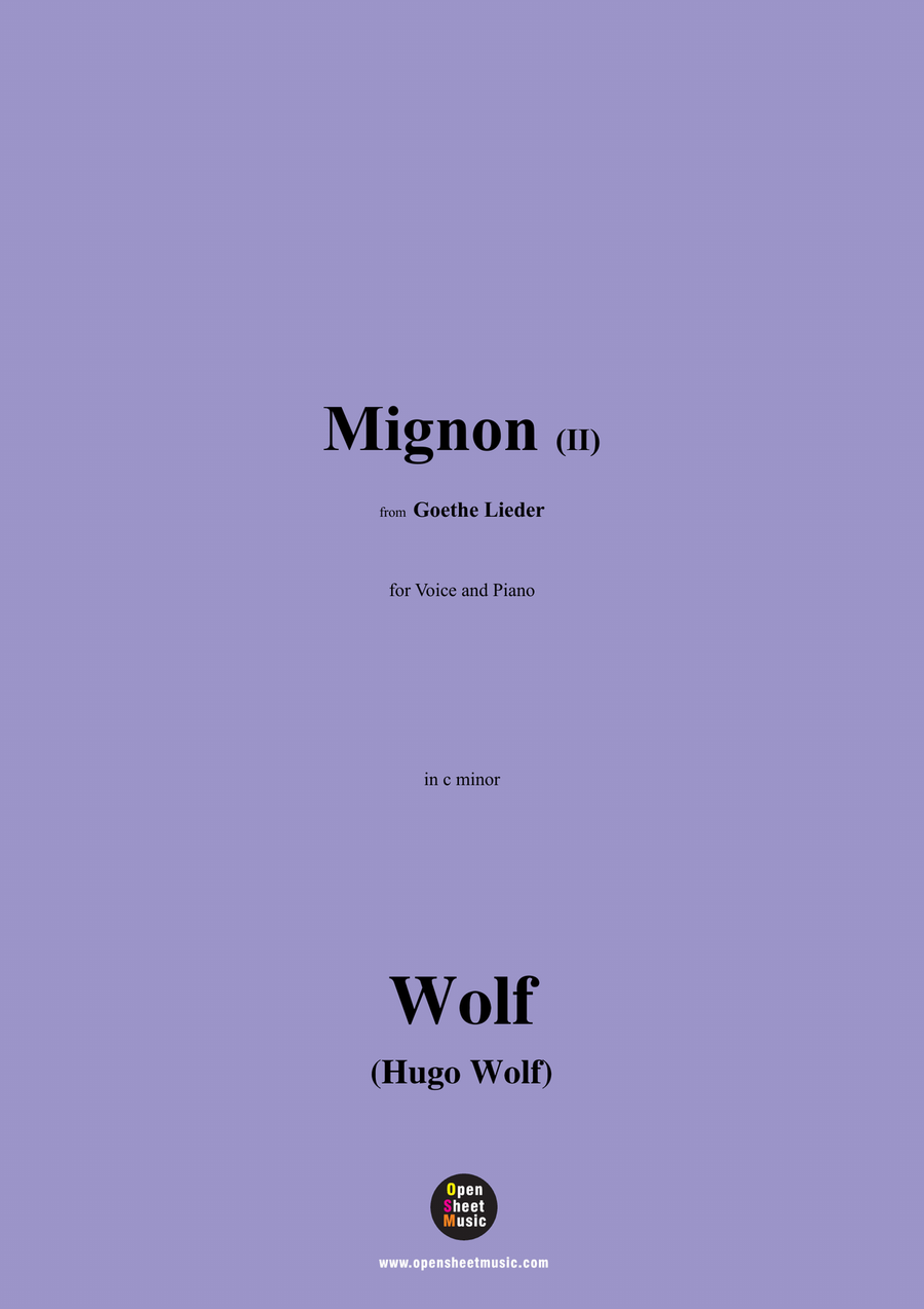 H. Wolf-Mignon II,in c minor Piano, Vocal scores gallery preview page 1