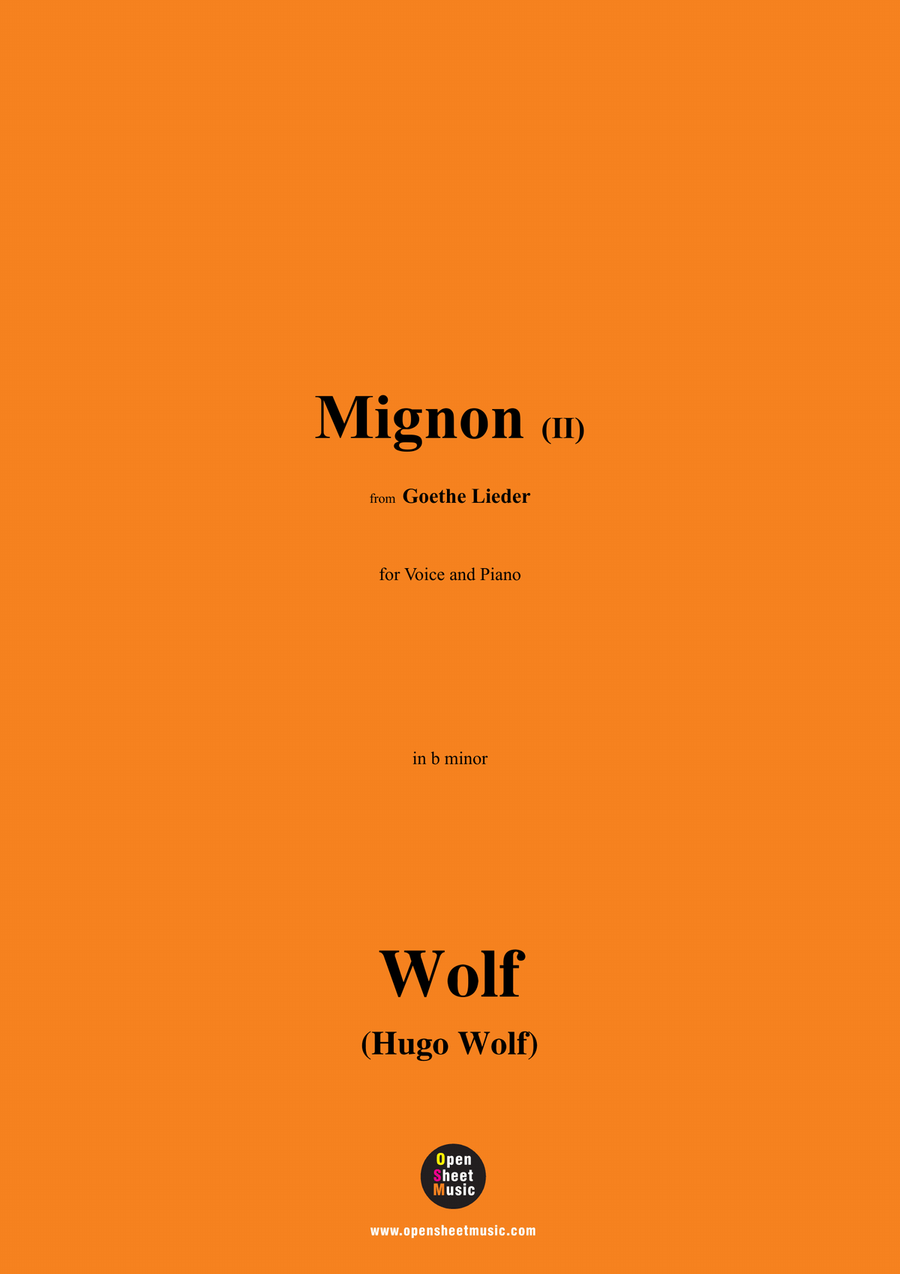 H. Wolf-Mignon II,in b minor Piano, Vocal scores gallery preview page 1