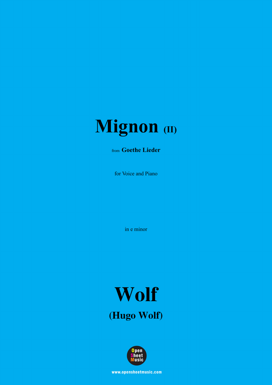 H. Wolf-Mignon II,in e minor Piano, Vocal scores gallery preview page 1