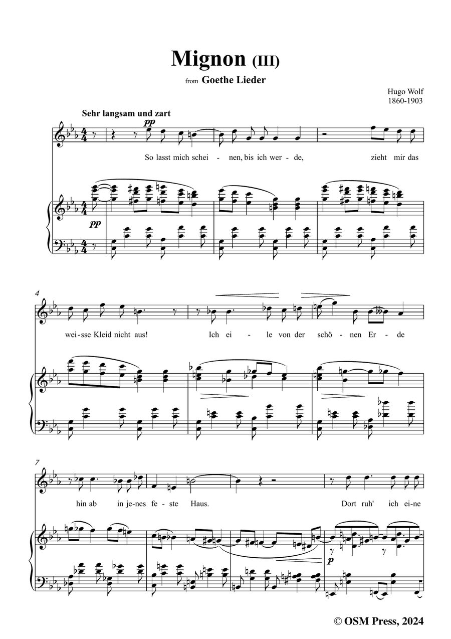 H. Wolf-Mignon III,in c minor Piano, Vocal scores gallery preview page 3