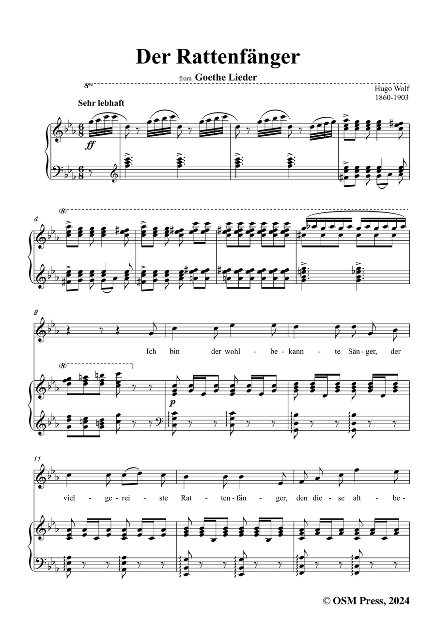H. Wolf-Der Rattenfänger,in c minor Piano, Vocal scores gallery preview page 3