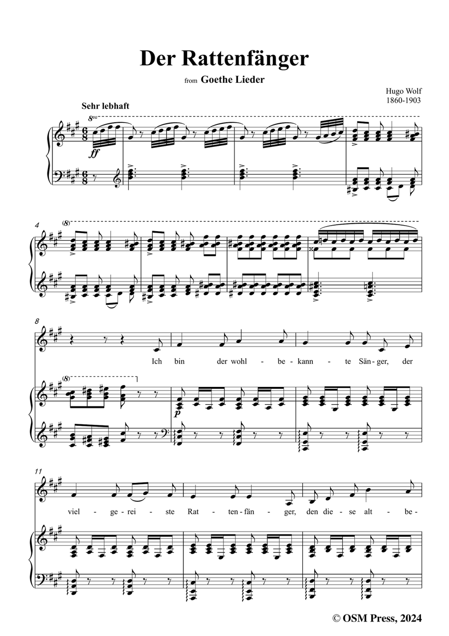 H. Wolf-Der Rattenfänger,in f sharp minor Piano, Vocal scores gallery preview page 3