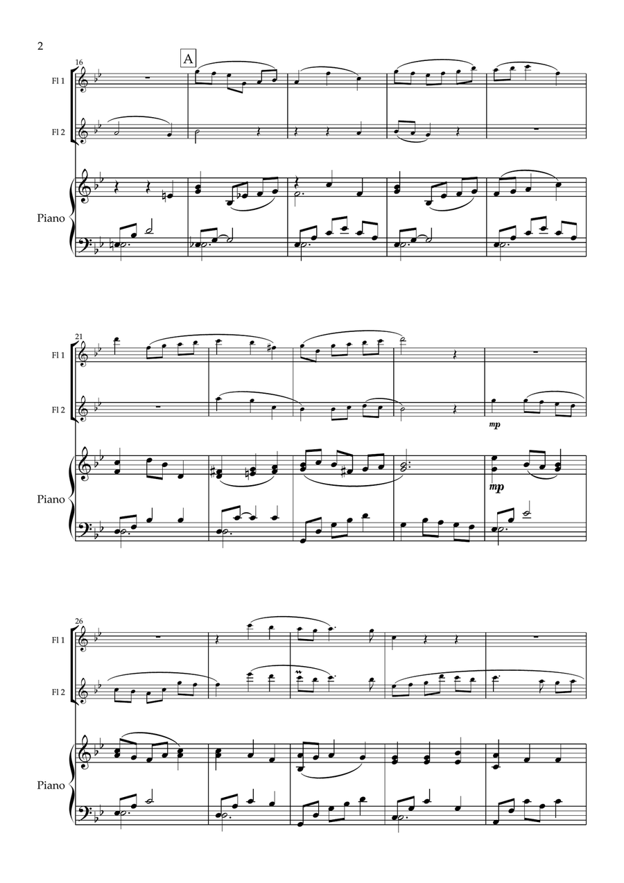 Sycamore Gap. Original for Flute Duet and Piano Flute Duet scores gallery preview page 3