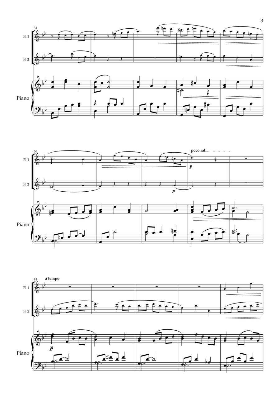 Sycamore Gap. Original for Flute Duet and Piano Flute Duet scores gallery preview page 4