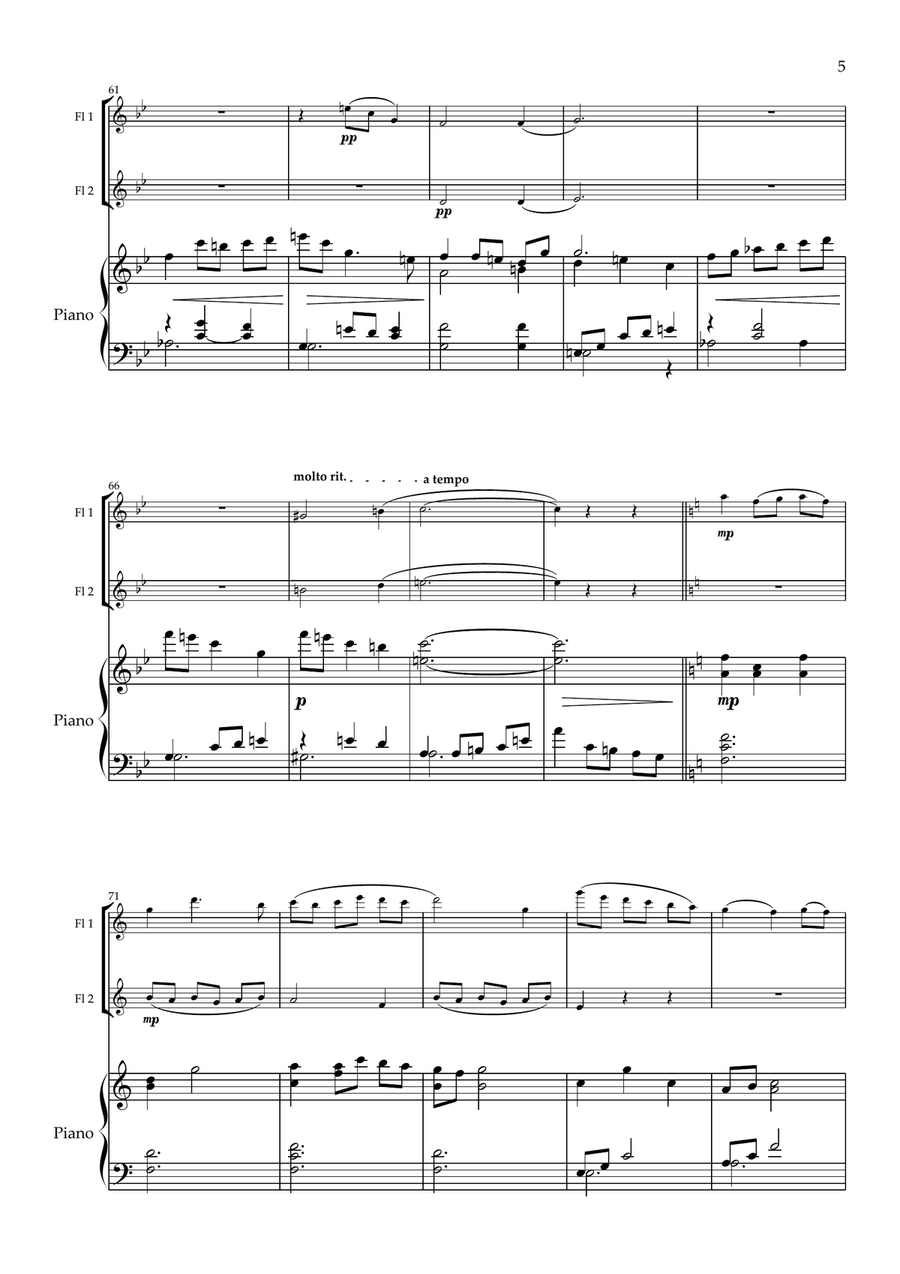 Sycamore Gap. Original for Flute Duet and Piano Flute Duet scores gallery preview page 6