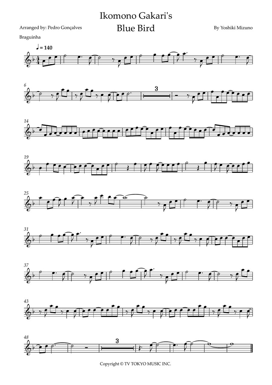 Ikimono Gakari's Blue Bird Part scores gallery preview page 1