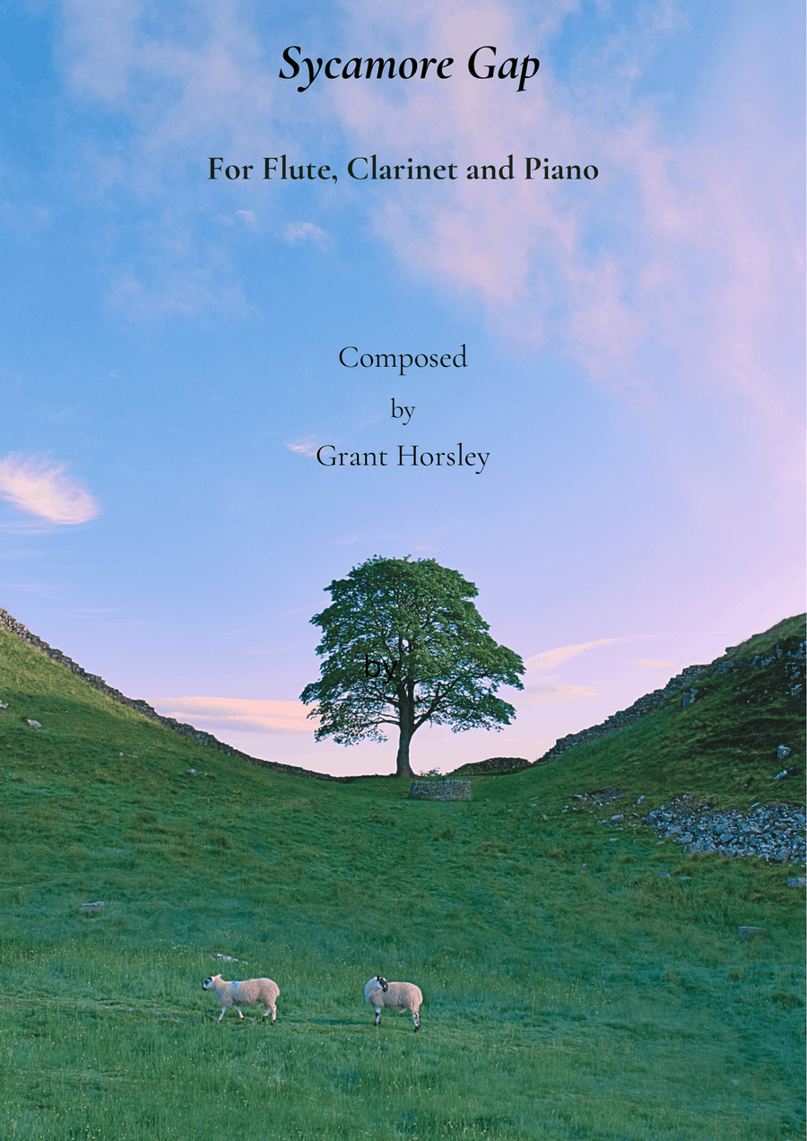 Sycamore Gap. Original for Flute, Clarinet and Piano Woodwind Duet scores gallery preview page 1