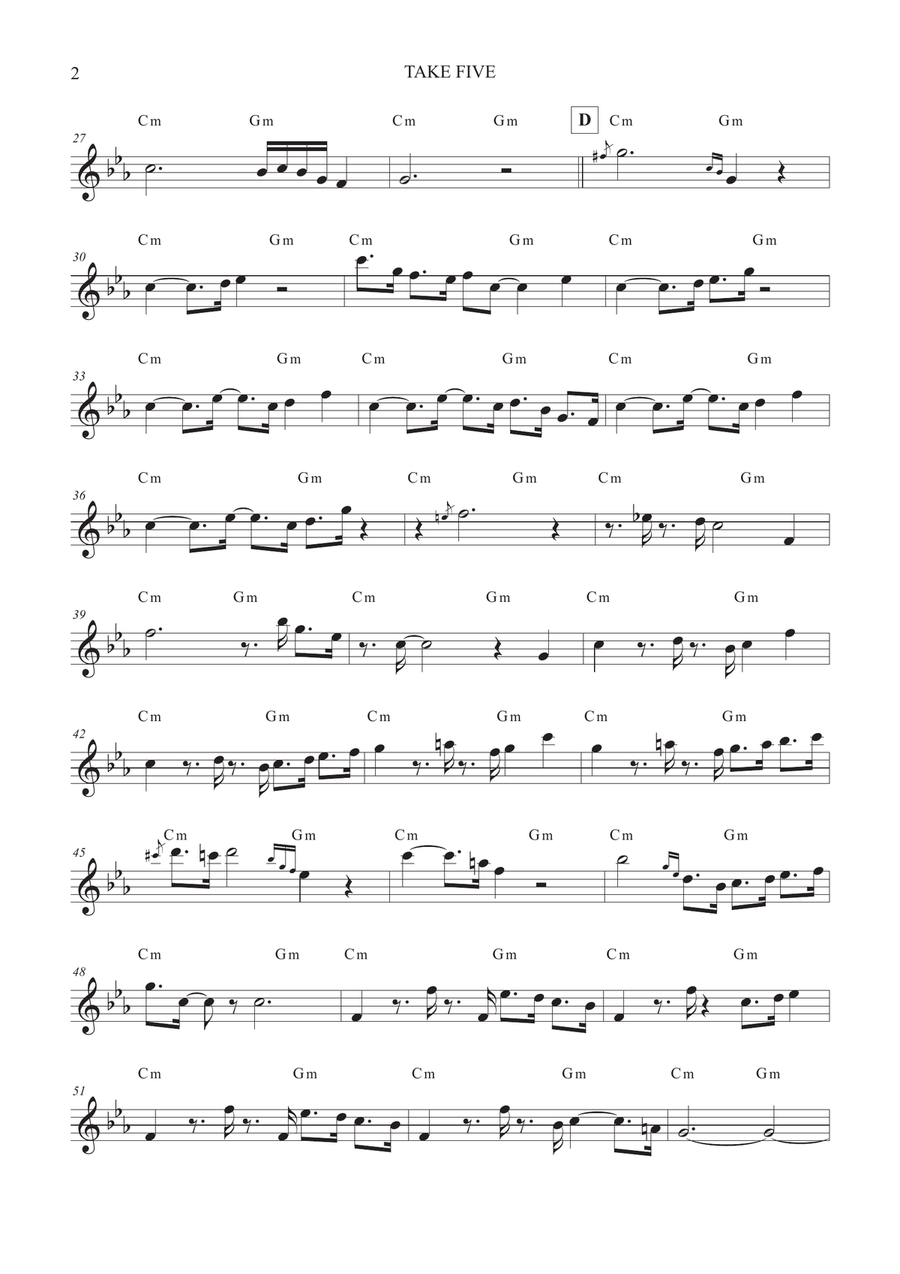 Take Five Take Five Baritone Saxophone scores gallery preview page 2