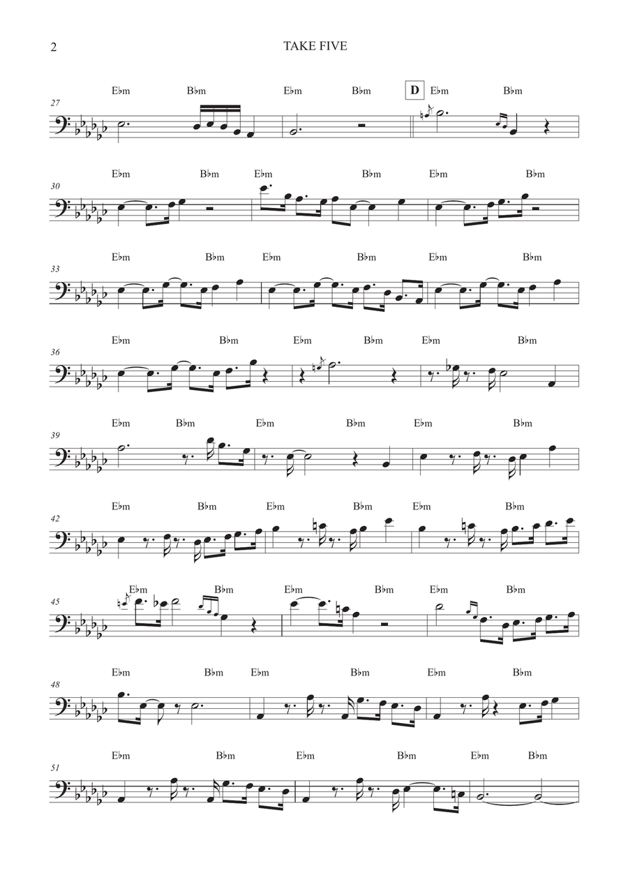 Take Five Take Five Cello Solo scores gallery preview page 2
