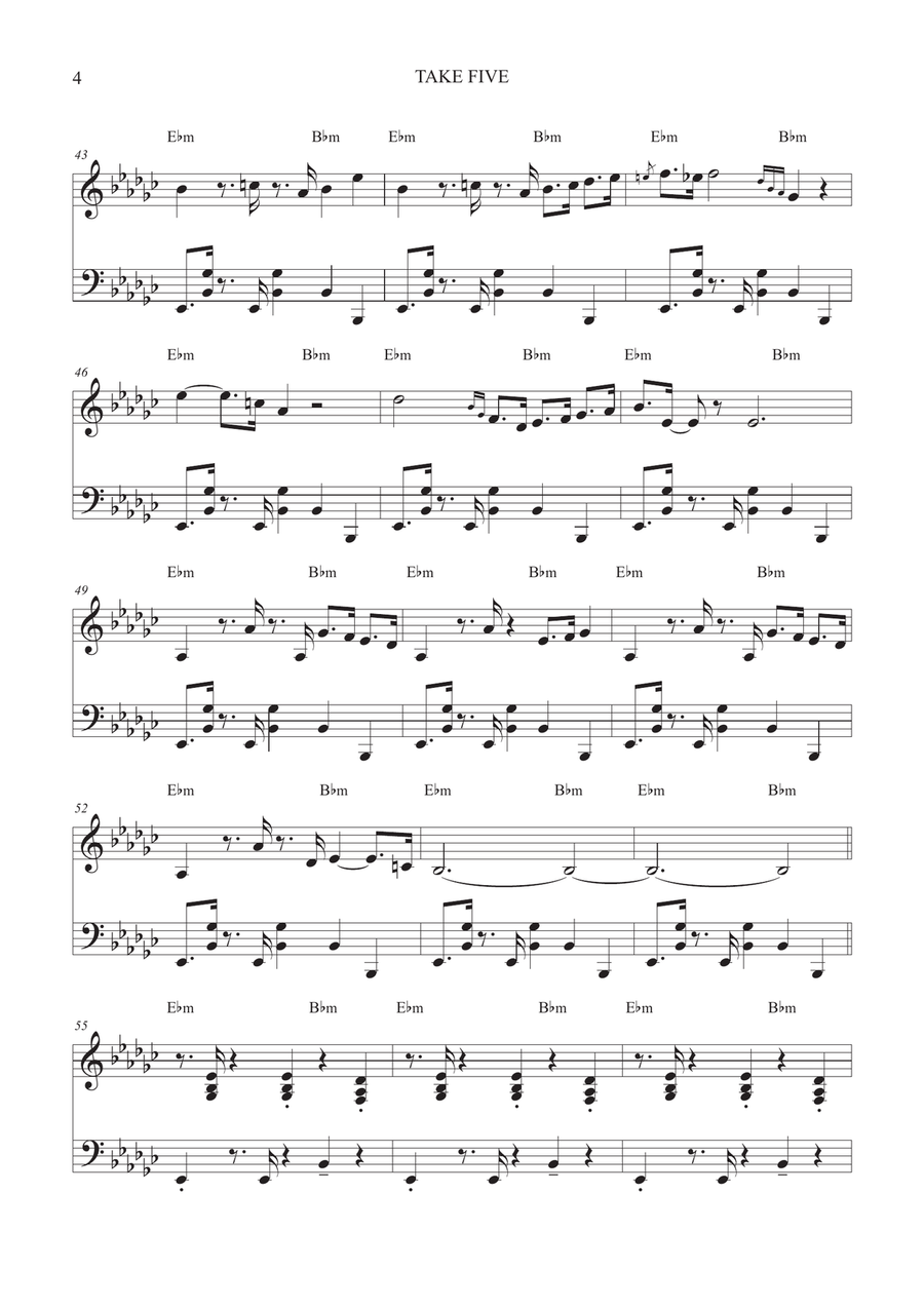 Take Five Take Five Piano Solo scores gallery preview page 4