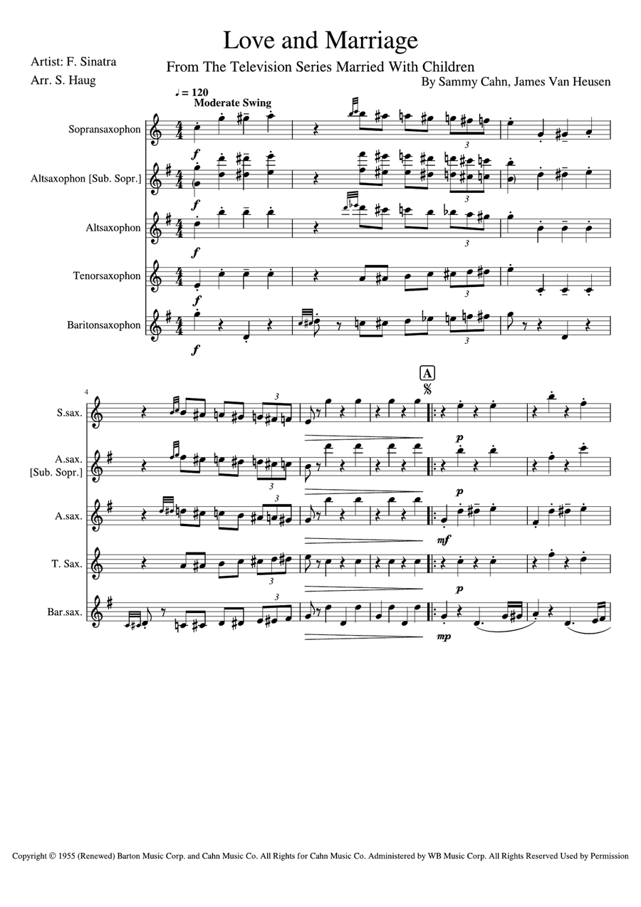 Love And Marriage Love And Marriage Woodwind Quartet scores gallery preview page 2