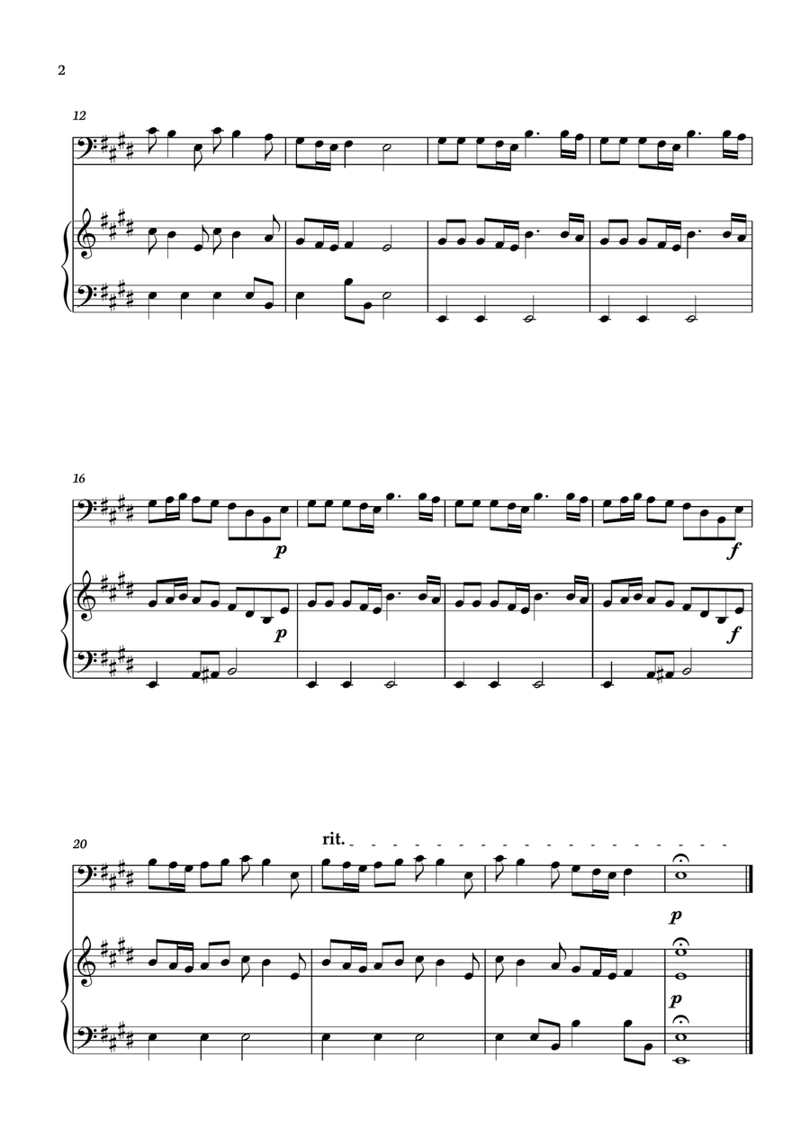 Spring - 4 Seasons Vivaldi for Bassoon with accompaniment (original Key) Bassoon scores gallery preview page 2