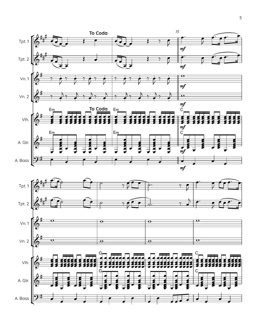 El Condor Pasa (If I Could) Mariachi Band scores gallery preview page 5