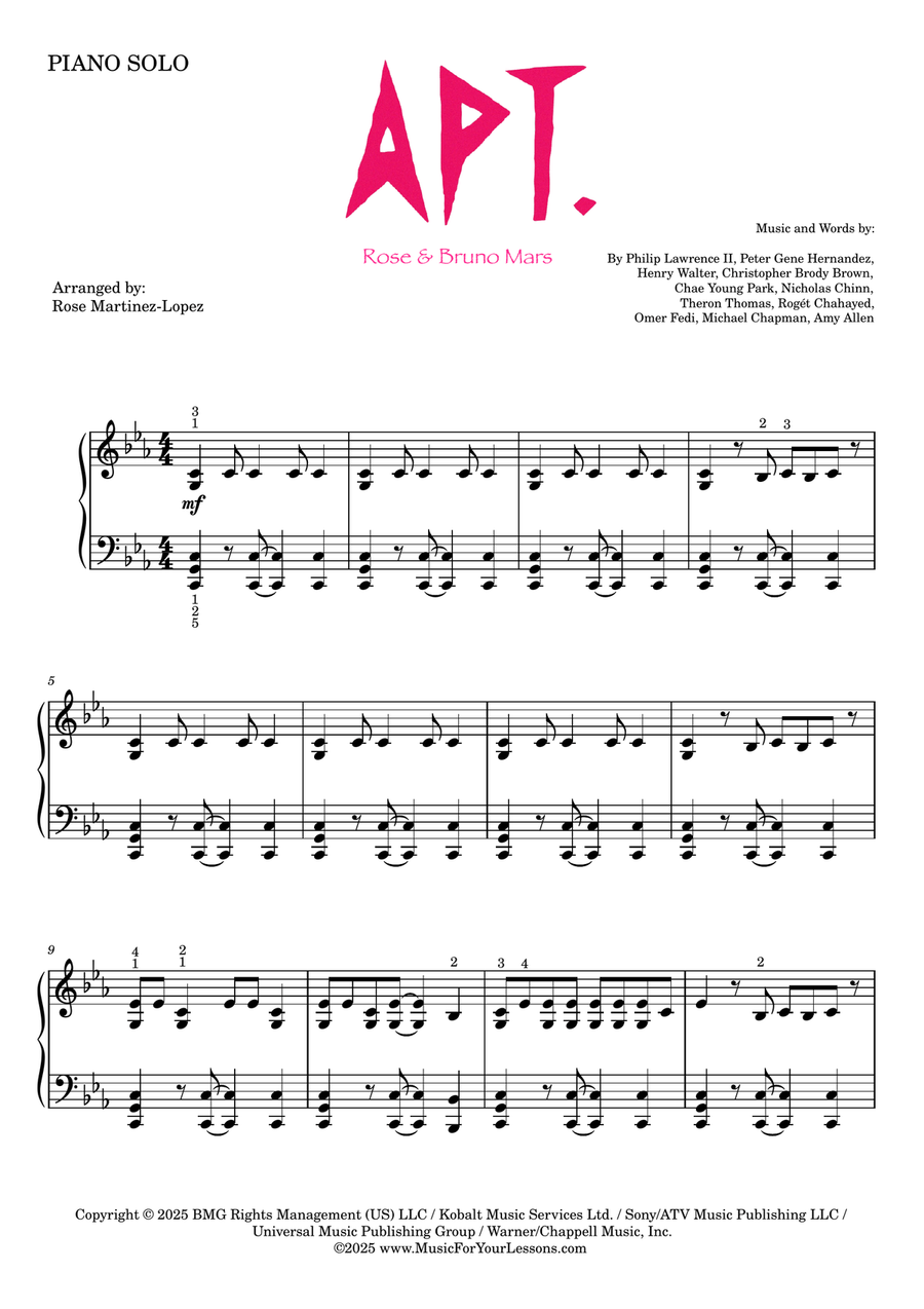 Apt. Apt. Piano Solo scores gallery preview page 2