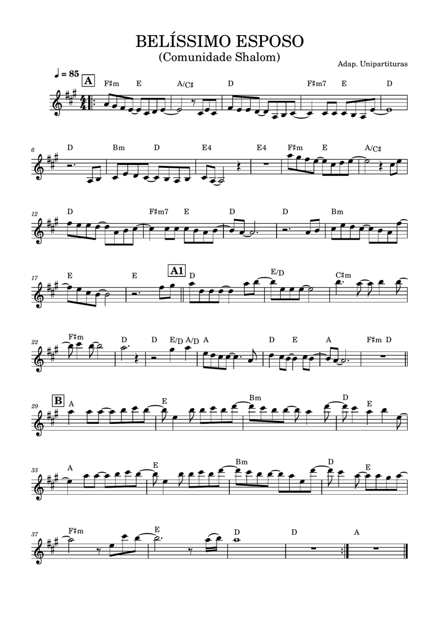 Belíssimo Esposo - Partitura com cifra Piano Solo scores gallery preview page 1