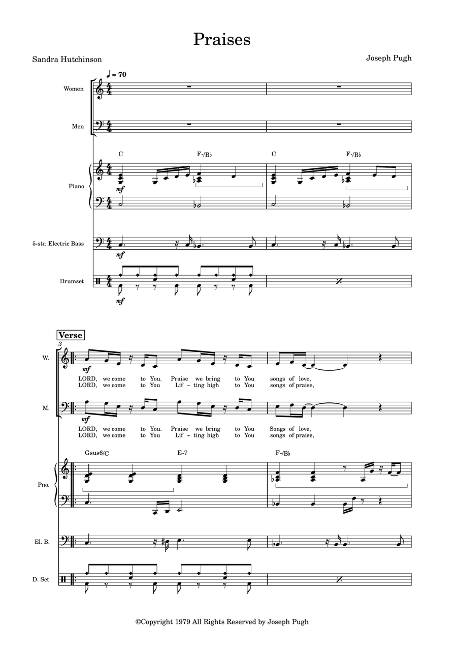 Praises Praises 4-Part scores gallery preview page 1