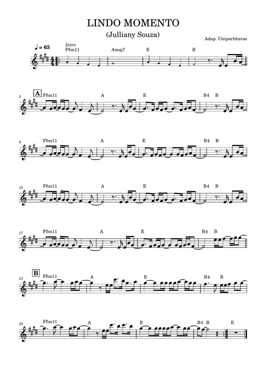 Lindo Momento - Partitura com cifra Piano Solo scores gallery preview page 1