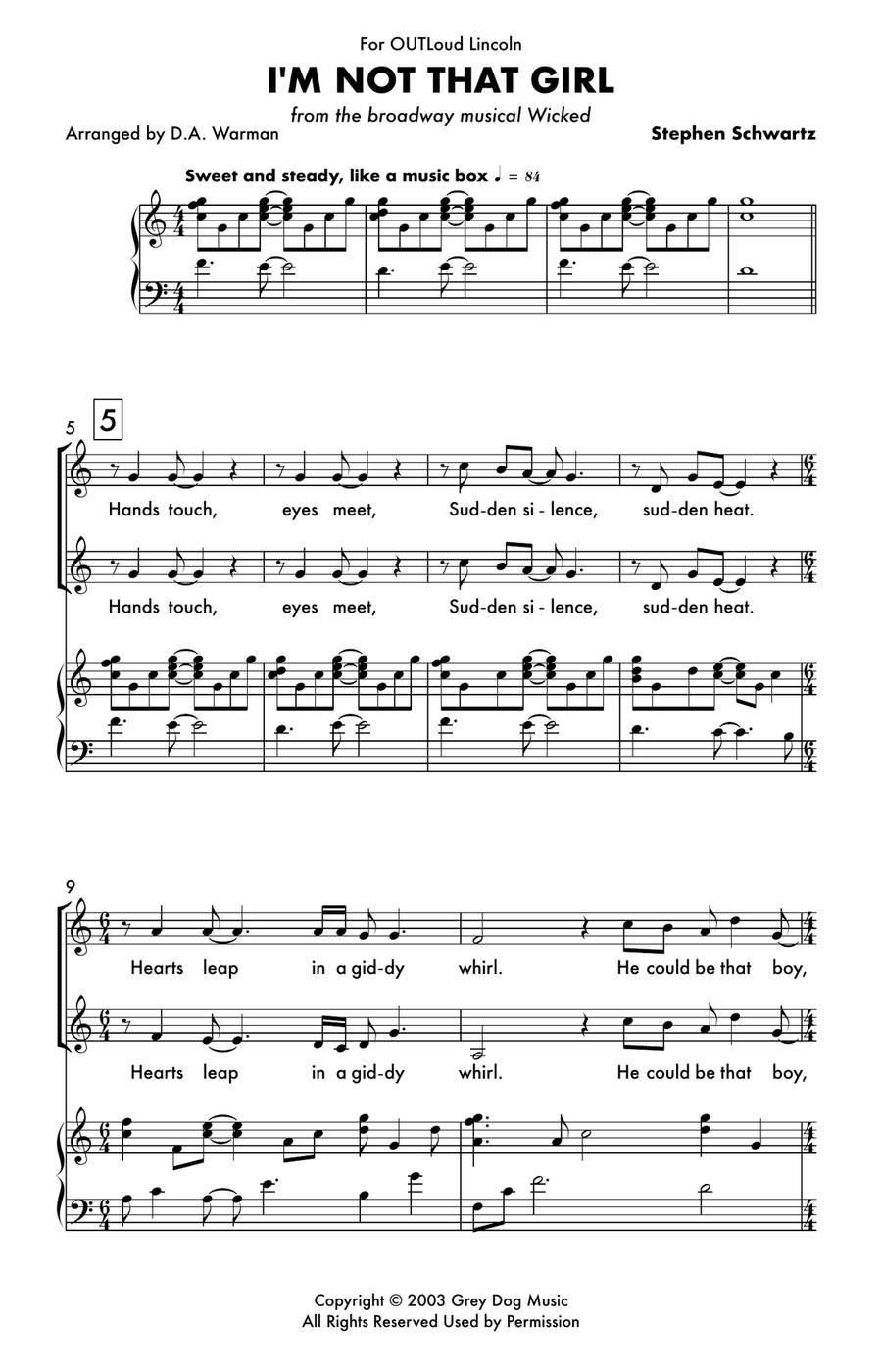 I'm Not That Girl I'm Not That Girl 2-Part scores gallery preview page 1
