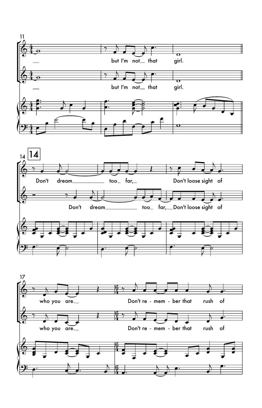 I'm Not That Girl I'm Not That Girl 2-Part scores gallery preview page 2