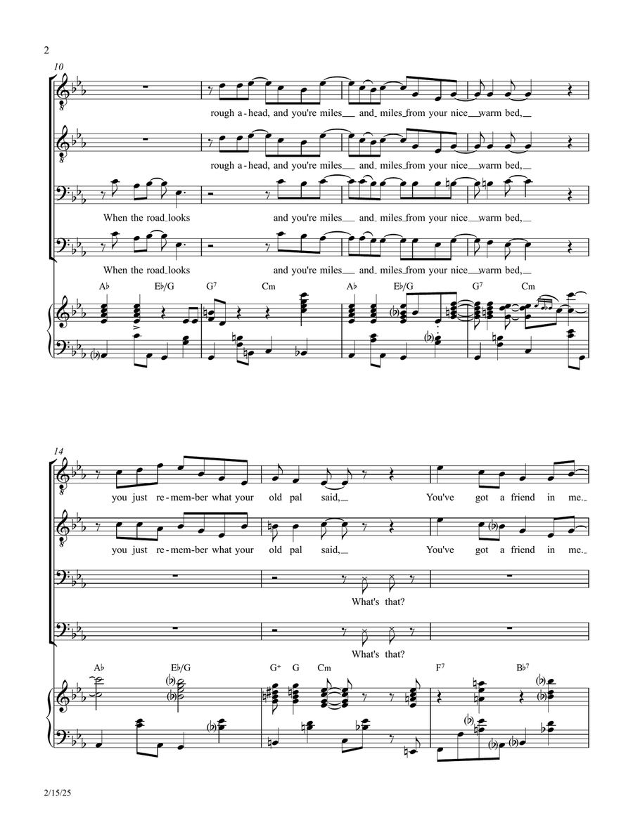 You've Got A Friend In Me TTBB scores gallery preview page 2