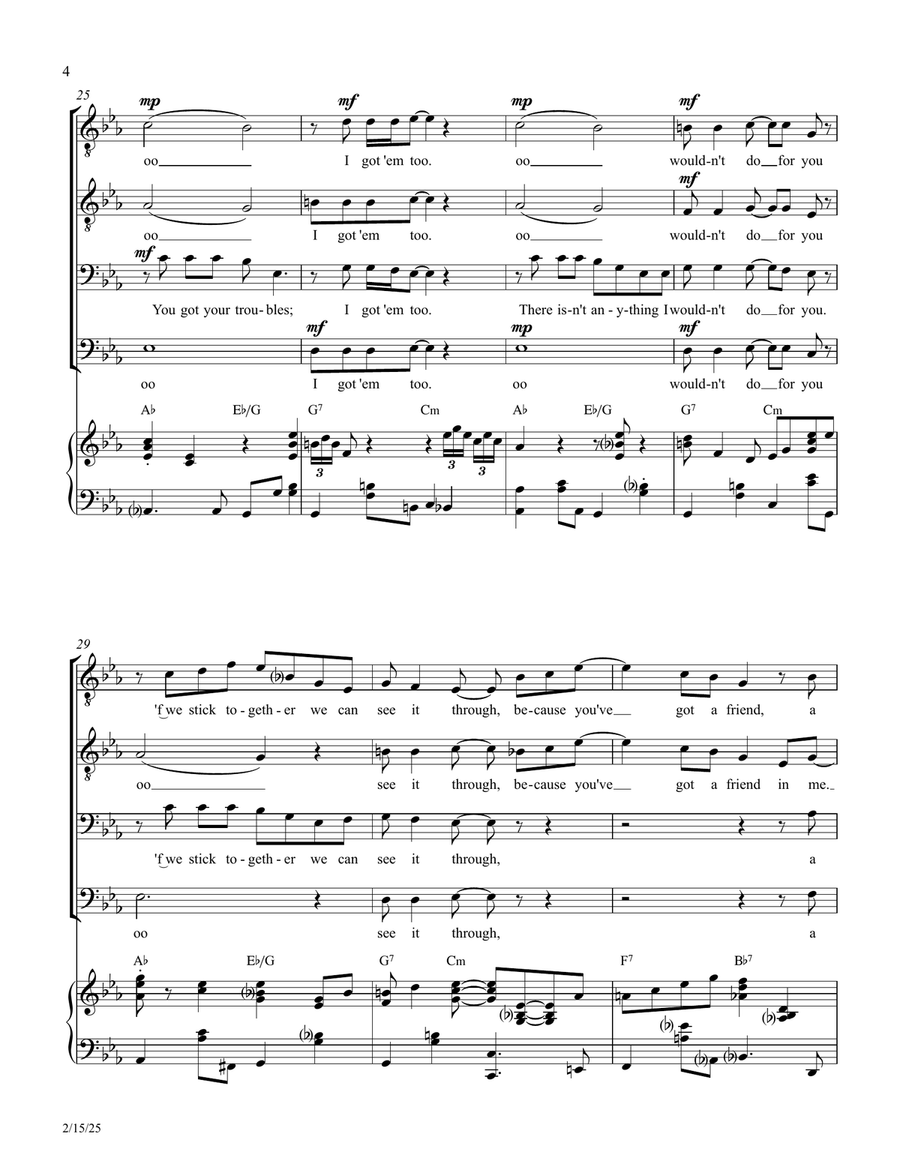 You've Got A Friend In Me TTBB scores gallery preview page 4