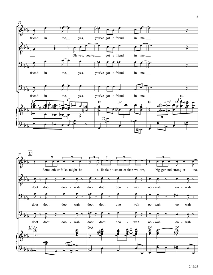 You've Got A Friend In Me TTBB scores gallery preview page 5
