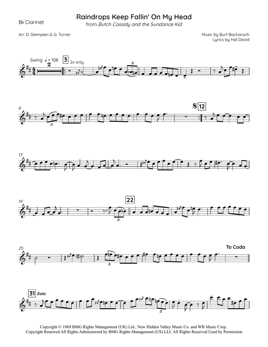 Raindrops Keep Fallin' On My Head Piano, Vocal scores gallery preview page 6