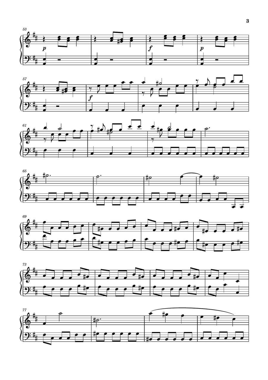 RV 121 Presto-Antonio Vivaldi Piano Solo scores gallery preview page 3