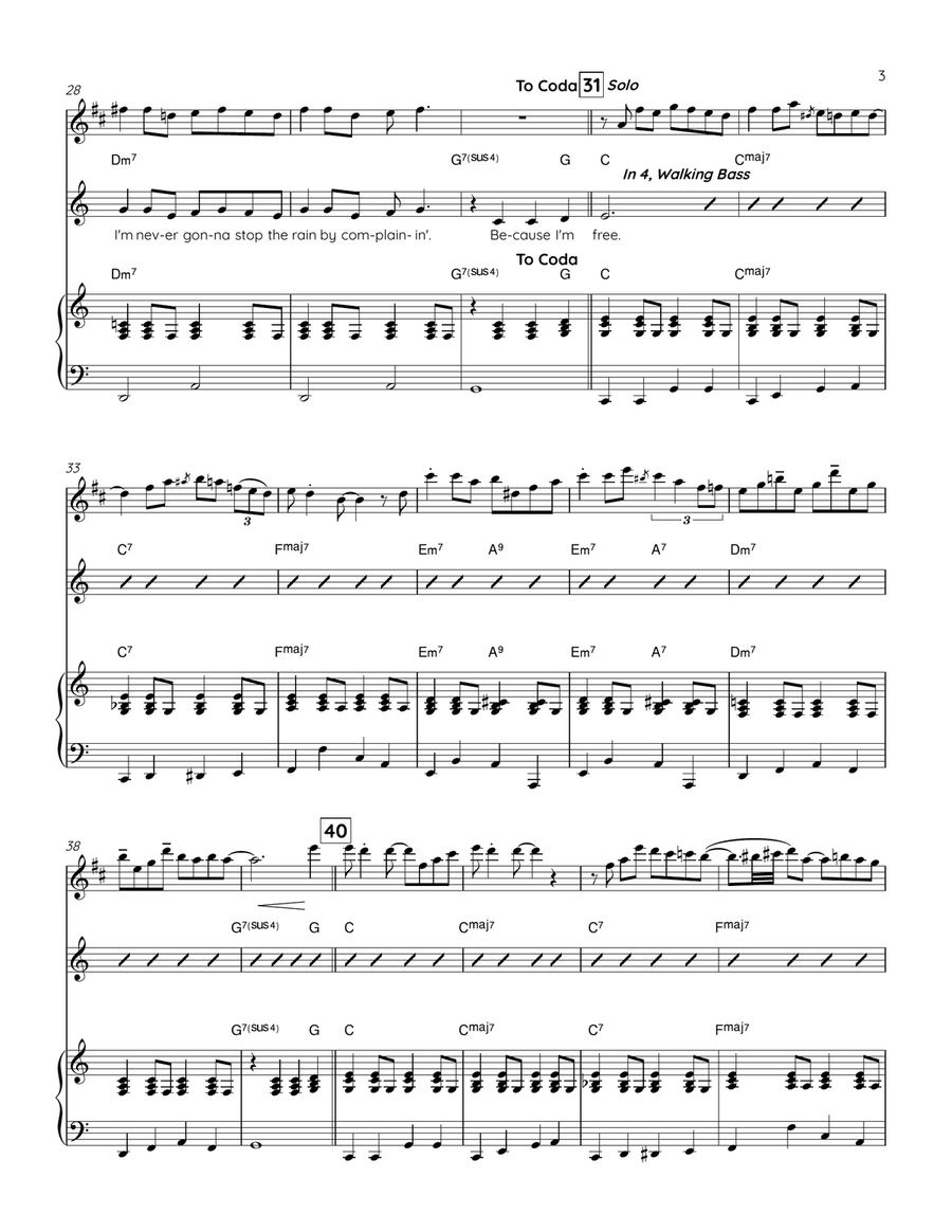 Raindrops Keep Fallin' On My Head Piano, Vocal scores gallery preview page 3