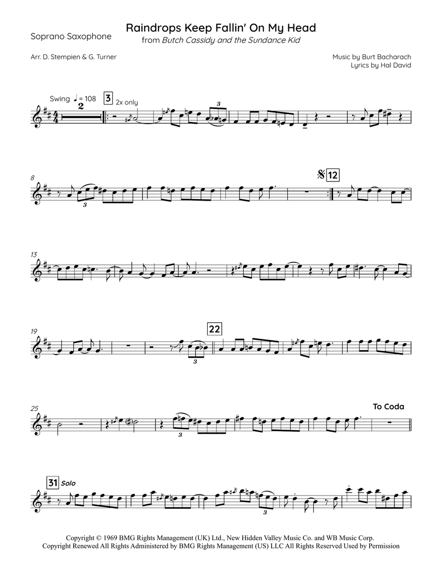 Raindrops Keep Fallin' On My Head Piano, Vocal scores gallery preview page 6